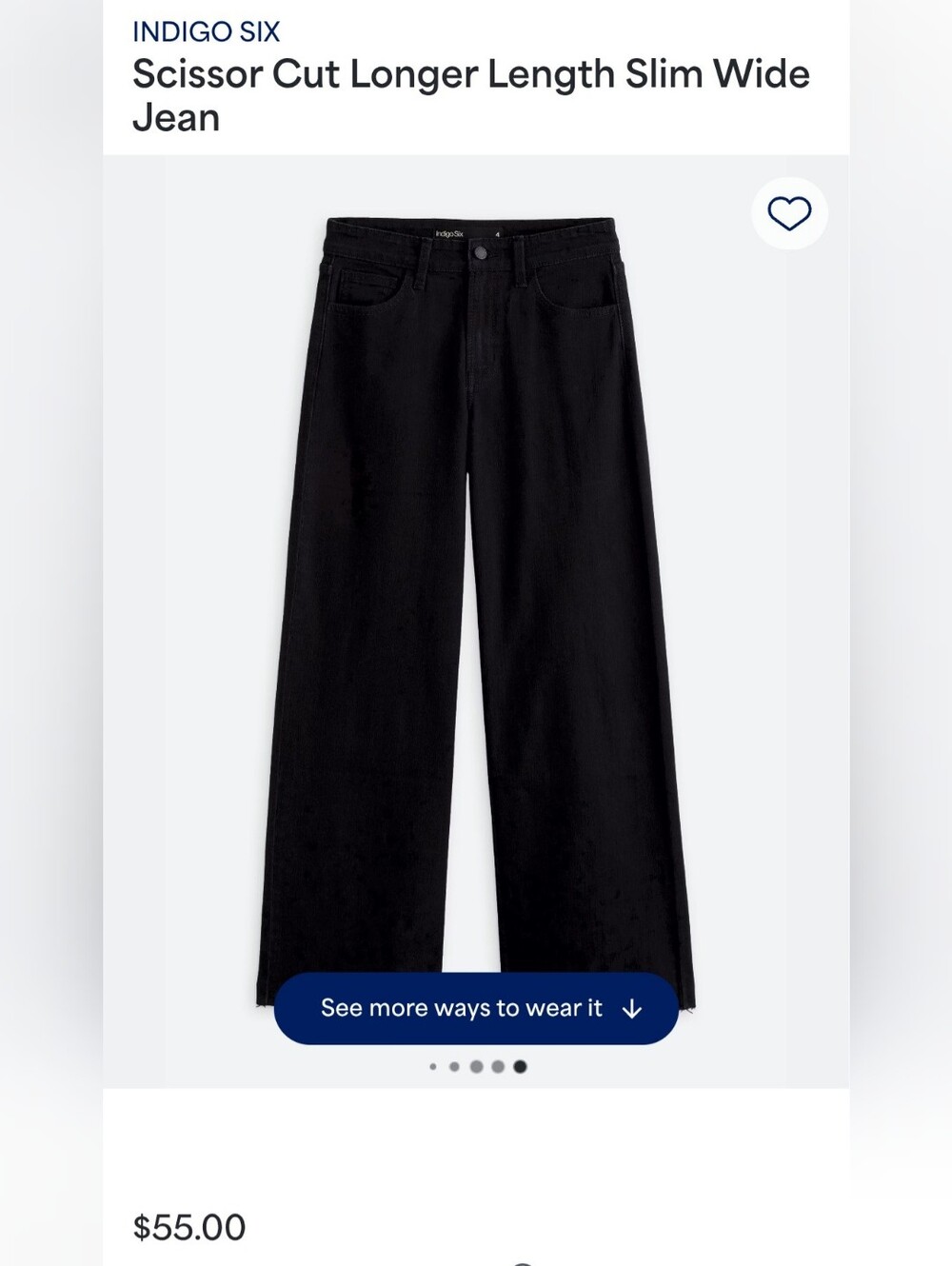 Indigo Six Black Wide Leg Stitchfix Size 12